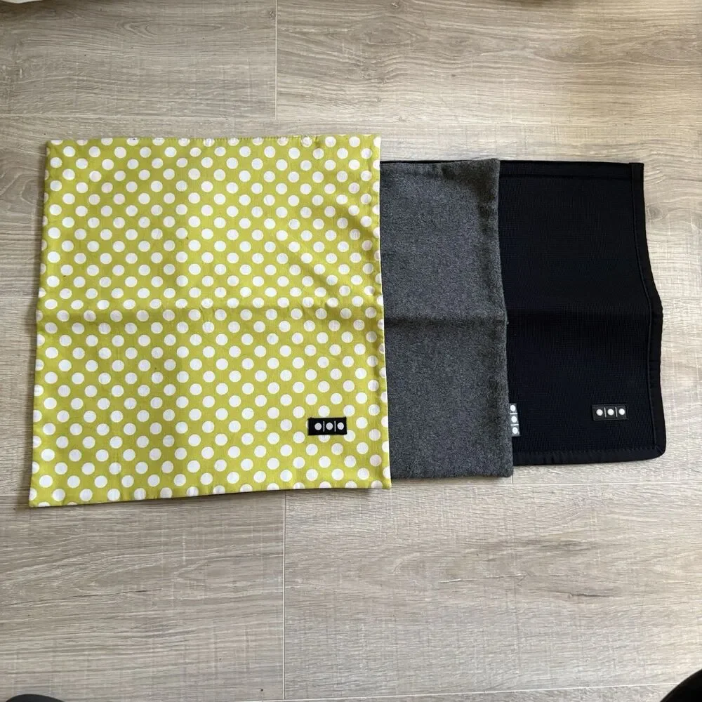 3 Shootsac Interchangeable Bag Covers Classic Black Neoprene, Gray and Polka Dot